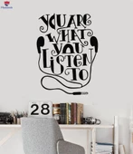 Oturma Odası, Ofis, Dükkan Duvar Sticker Kulaklıklar Müzik Dinle Genç Odası Kelimeler Alıntı Çıkartmalar thumbnail 1