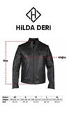 Siyah Hakiki Deri Mont Büyük Beden Erkek Ceket Spor Model Brad  Siyah 5XL - 8