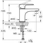 Artema Root Round A42705 Lavabo Bataryası, Krom - 2