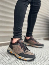 BA0320 Kalın Termo Taban Siyah Turuncu Erkek Trekking Outdoor Ayakkabı thumbnail 2