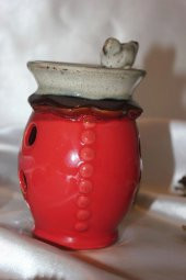 Kuş Detaylı Kırmızı Buhurdanlık Esans Hediyeli thumbnail 2