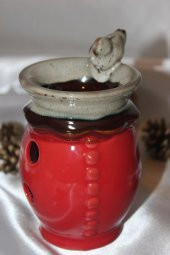 Kuş Detaylı Kırmızı Buhurdanlık Esans Hediyeli thumbnail 3