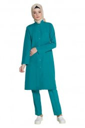 Kadın Tesettür Boy Doktor Öğretmen Önlüğü Laboratuvar Eczacı Hemşire Önlük - 8