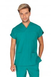 Erkek Doktor Hemşire Forması Scrubs Alpaka Kumaş Hastane Nöbet Tek Üst (Zarf Yaka Yarasa Kol) - 11