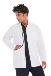 Hakim Yaka Doktor Önlüğü Öğretmen Hemşire Erkek Önlük Kısa Önlük - 1