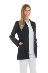 Kadın Doktor Öğretmen Önlüğü Laboratuvar Eczacı Hemşire Ceket Boy Kısa Önlük Klasik Yaka - 4