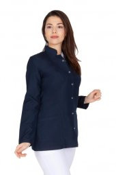 Kadın Doktor Öğretmen Önlüğü Laboratuvar Eczacı Hemşire Ceket Boy Kısa Önlük Hakim Yaka - 6