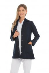 Kadın Doktor Öğretmen Önlüğü Laboratuvar Eczacı Hemşire Ceket Boy Kısa Önlük Klasik Yaka - 5