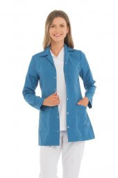 Kadın Doktor Öğretmen Önlüğü Laboratuvar Eczacı Hemşire Ceket Boy Kısa Önlük Klasik Yaka - 6
