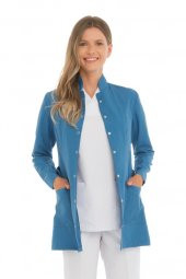 Kadın Doktor Öğretmen Önlüğü Laboratuvar Eczacı Hemşire Ceket Boy Kısa Önlük Hakim Yaka - 10