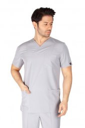 Erkek Doktor Hemşire Forması Scrubs Alpaka Kumaş Hastane Nöbet Tek Üst (Zarf Yaka Klasik Kol) - 7