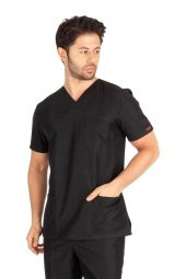 Erkek Doktor Hemşire Forması Scrubs Alpaka Kumaş Hastane Nöbet Tek Üst (Zarf Yaka Klasik Kol) - 11