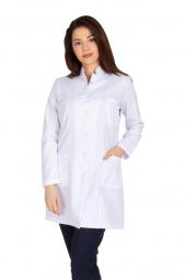 Kadın Doktor Öğretmen Önlüğü Laboratuvar Eczacı Hemşire Dizüstü Önlük Hakim Yaka - 1