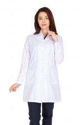 Kadın Doktor Öğretmen Önlüğü Laboratuvar Eczacı Hemşire Dizüstü Önlük Hakim Yaka - 2