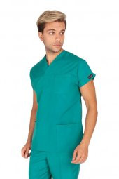 Erkek Doktor Hemşire Forması Scrubs Likralı Esnek Kumaş Hastane Nöbet Tek Üst (Zarf Yaka Yarasa Kol) - 6