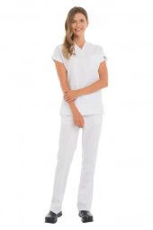 Kadın Doktor Hemşire Forması Scrubs Alpaka Kumaş Hastane Nöbet Takımı (V Yaka Dr Greys) - 6