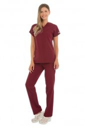 Kadın Doktor Hemşire Forması Scrubs Alpaka Kumaş Hastane Nöbet Takımı (V Yaka Dr Greys) - 11
