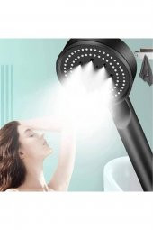 5 Kademeli Turbo Su Tasarruflu Duş Başlığı Siyah Duş Başlığı Fonksiyonlu Duş Alosu - 1
