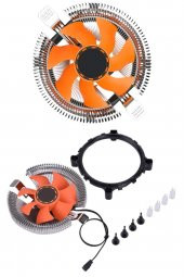 1 Ad. 3 Pinli Geçmeli 7 Yapraklı CPU Fan LGA İşlemci Soğutma Fanı 775 1155 1156 1150 1151 - 4