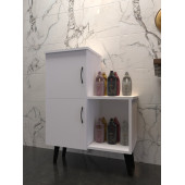 Beyaz 2 Kapaklı Açık Raflı Banyo Dolabı - 1