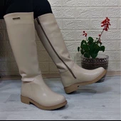 Pierre Cardin 52500 Krem  Fermuarlı 43cm İçi Kürklü Bayan Çizme - 2