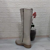 Pierre Cardin 52500 Krem  Fermuarlı 43cm İçi Kürklü Bayan Çizme - 8