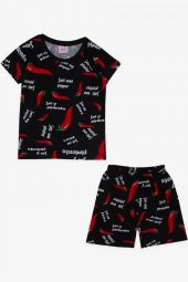 Kız Bebek Pijama Takımı Biber Desenli , Siyah - 1