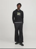 JACK JONES Baskılı Erkek Kapüşonlu Sweatshirt 12246994 thumbnail 3