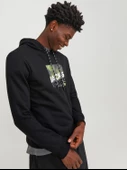 JACK JONES Baskılı Erkek Kapüşonlu Sweatshirt 12246994 thumbnail 6
