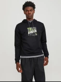 JACK JONES Baskılı Erkek Kapüşonlu Sweatshirt 12246994 thumbnail 1