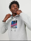 JACK JONES Baskılı Erkek Kapüşonlu Sweatshirt 12246994 thumbnail 7