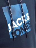 JACK JONES Baskılı Erkek Kapüşonlu Sweatshirt 12246994 thumbnail 4