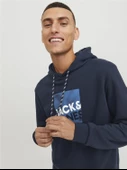 JACK JONES Baskılı Erkek Kapüşonlu Sweatshirt 12246994 thumbnail 6