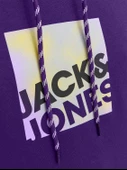 JACK JONES Baskılı Erkek Kapüşonlu Sweatshirt 12246994 thumbnail 4