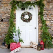 Yılbaşı Kapı Süsü Kozalaklı Model 30CM thumbnail 2