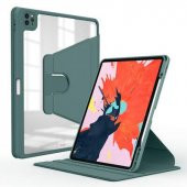 iPad Pro 12.9 2022 (6.Nesil) Kılıf Kalem Bölmeli Dönebilen Standlı Silikon - 2