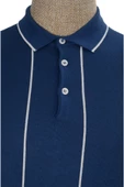 Cengiz İnler Çizgili Polo Yaka Düğmeli Merserize Erkek Triko T-shirt - 1