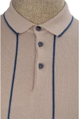 Cengiz İnler Çizgili Polo Yaka Düğmeli Merserize Erkek Triko T-shirt - 8