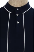 Cengiz İnler Çizgili Polo Yaka Düğmeli Merserize Erkek Triko T-shirt - 10