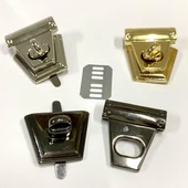 Çevirmeli Metal Çanta Klipsi Üçgen Küçük - 2