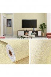 Renkli Duvarlar 50x280 Cm (1,4m2) Krem Tezgah Arası Yapışkanlı Dokulu Esnek Silinibenilir Duvar Sticker Kağıdı Paneli - 1