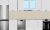 Renkli Duvarlar 50x280 Cm (1,4m2) Krem Tezgah Arası Yapışkanlı Dokulu Esnek Silinibenilir Duvar Sticker Kağıdı Paneli - 4