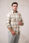 Slimfit Çift Cepli Ekoseli Pamuklu Kalın Erkek Oduncu Gömlek thumbnail 7
