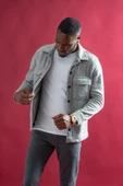 Sir Slimfit Çıtçıt Kapamalı Yan Ve Kapak Cepli Astarsız Yakalı Kırçıllı Spor Kısa Ceket - 9