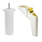 Logan 6'lı Set Mobilya Tv Ünitesi Koltuk Kanepe Destek Ayağı 16 Cm Beyaz Altın Ayakları M8 Civata thumbnail 9