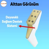 Logan 6'lı Set Mobilya Tv Ünitesi Koltuk Kanepe Destek Ayağı 16 Cm Beyaz Altın Ayakları M8 Civata thumbnail 5