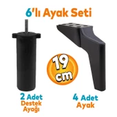Logan 6'lı Set Mobilya Tv Ünitesi Konsol Koltuk Kanepe Destek Ayağı 19 Cm Siyah Ayakları M8 Civata thumbnail 1