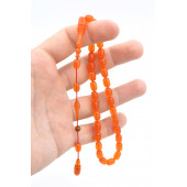 Sinan Songül İmzalı Kapsül Bilek Boy Turuncu Sıkma Kehribar Tesbih thumbnail 4