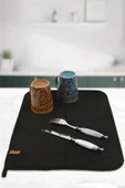 Microfiber Bulasik Kurutma Mati Kurulama Bezi Kurutma Örtüsü Tezgah Üstü Siyah thumbnail 2