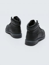 NUPEL Bağcıklı Deri Görünümlü ERKEK/BAYAN BOT SİYAH - 4